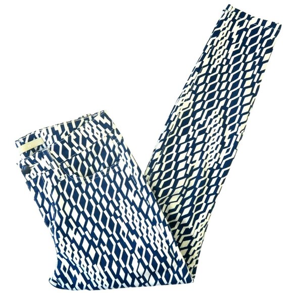 Joe’s Jeans High Water Ankle Pants Royal Diamond Blue White Size 25 - Picture 1 of 8